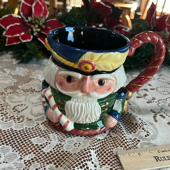 Vintage Fitz and Floyd Mug 1992 Christmas 3D Nutcracker Cup Hand Painted Large - Picture 2 of 9